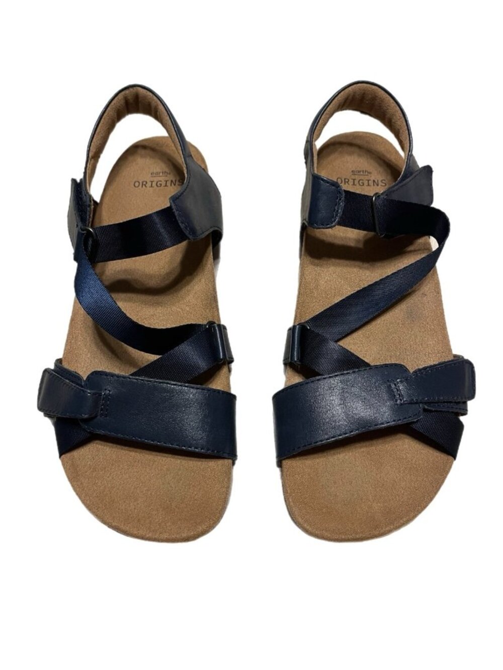 Earth Origins ORSA Womens 10 blue Leather Strappy Walking Sandals